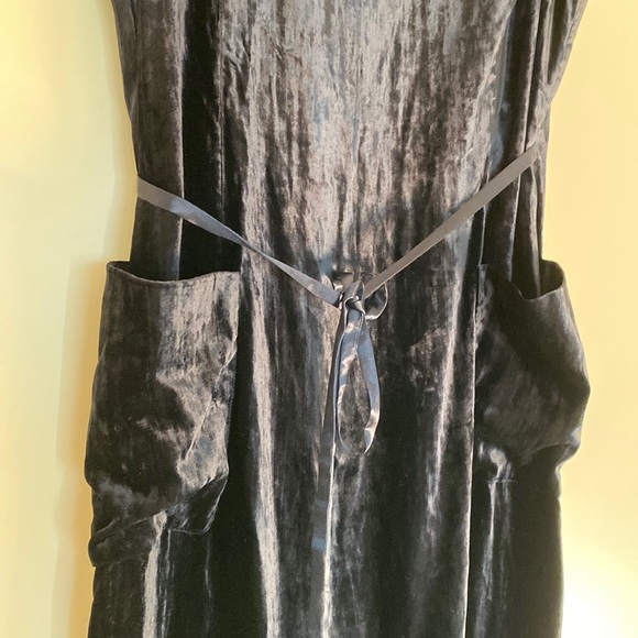 VINTAGE 90s MONDI BLACK WRAP SLEEVES DRESS Sz 40 . - Picture 9 of 16